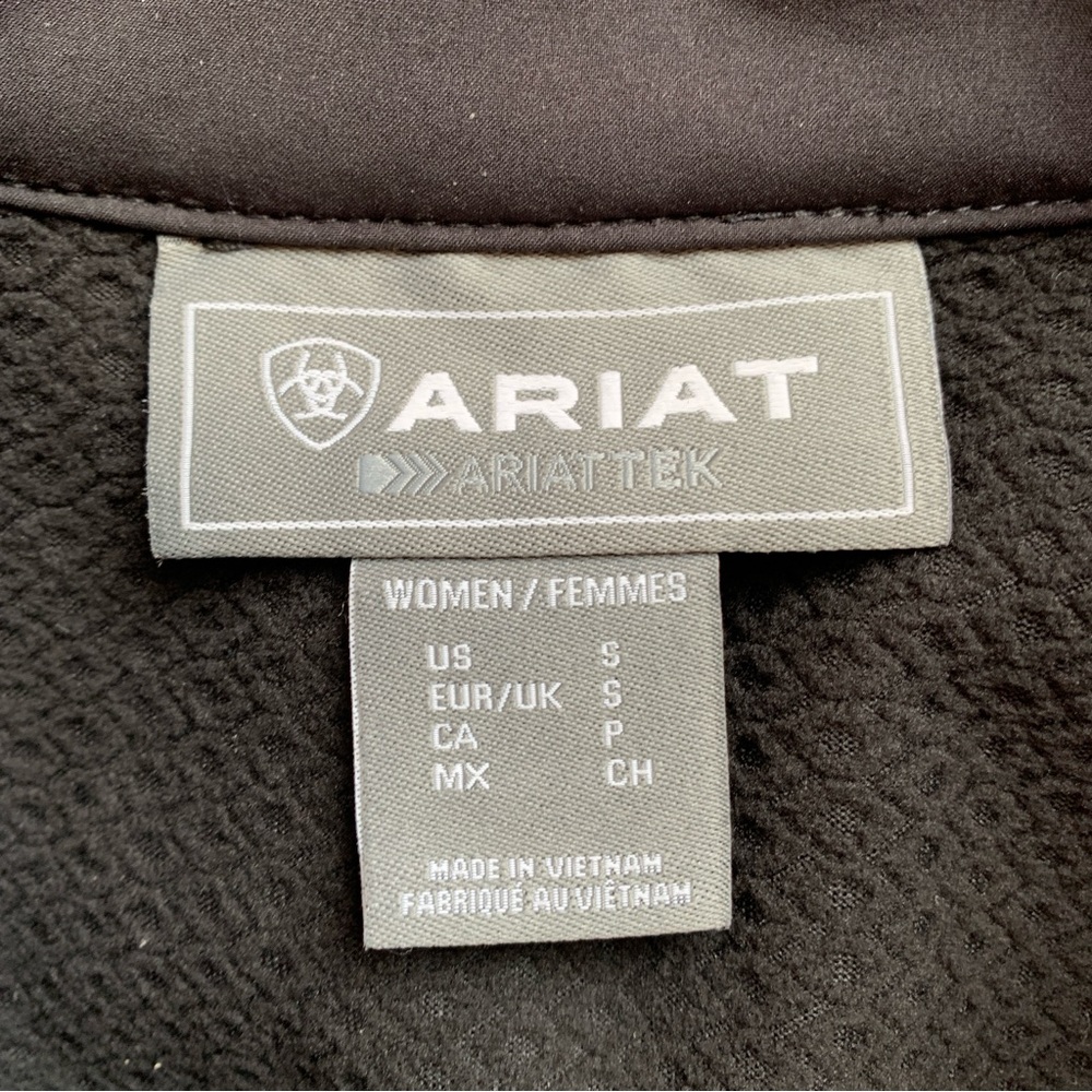 Ariat Team Softshell Jacket Black Zip Front Size … - image 3